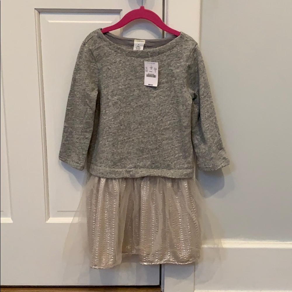 NWT Crewcuts gray and silver dress. Size 6.